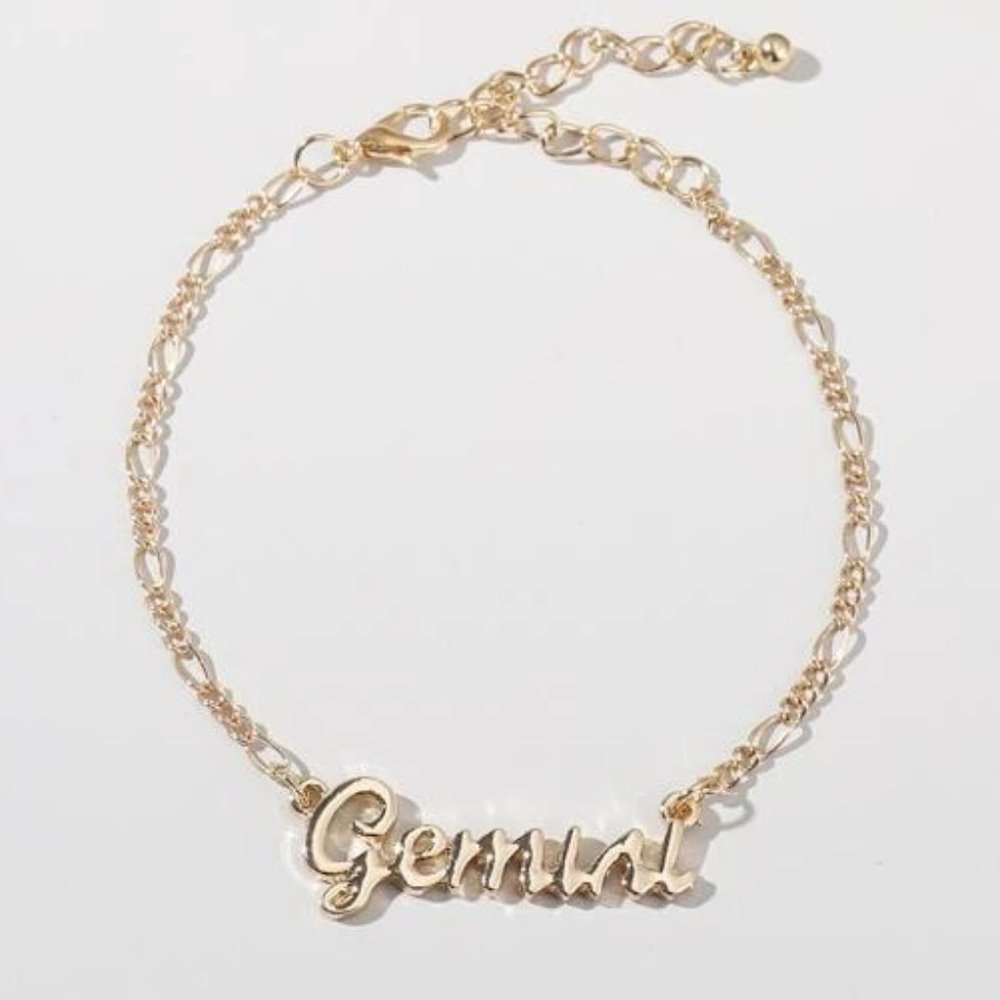 Gemini Zodiac Golden Bracelet